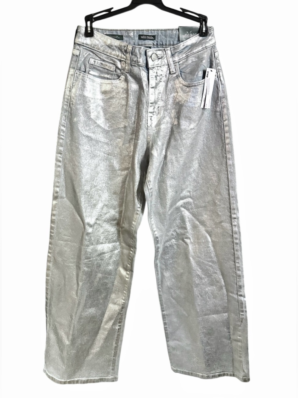 Wild Fable Women’s Foil Coated High Rise Baggy Denim Jeans